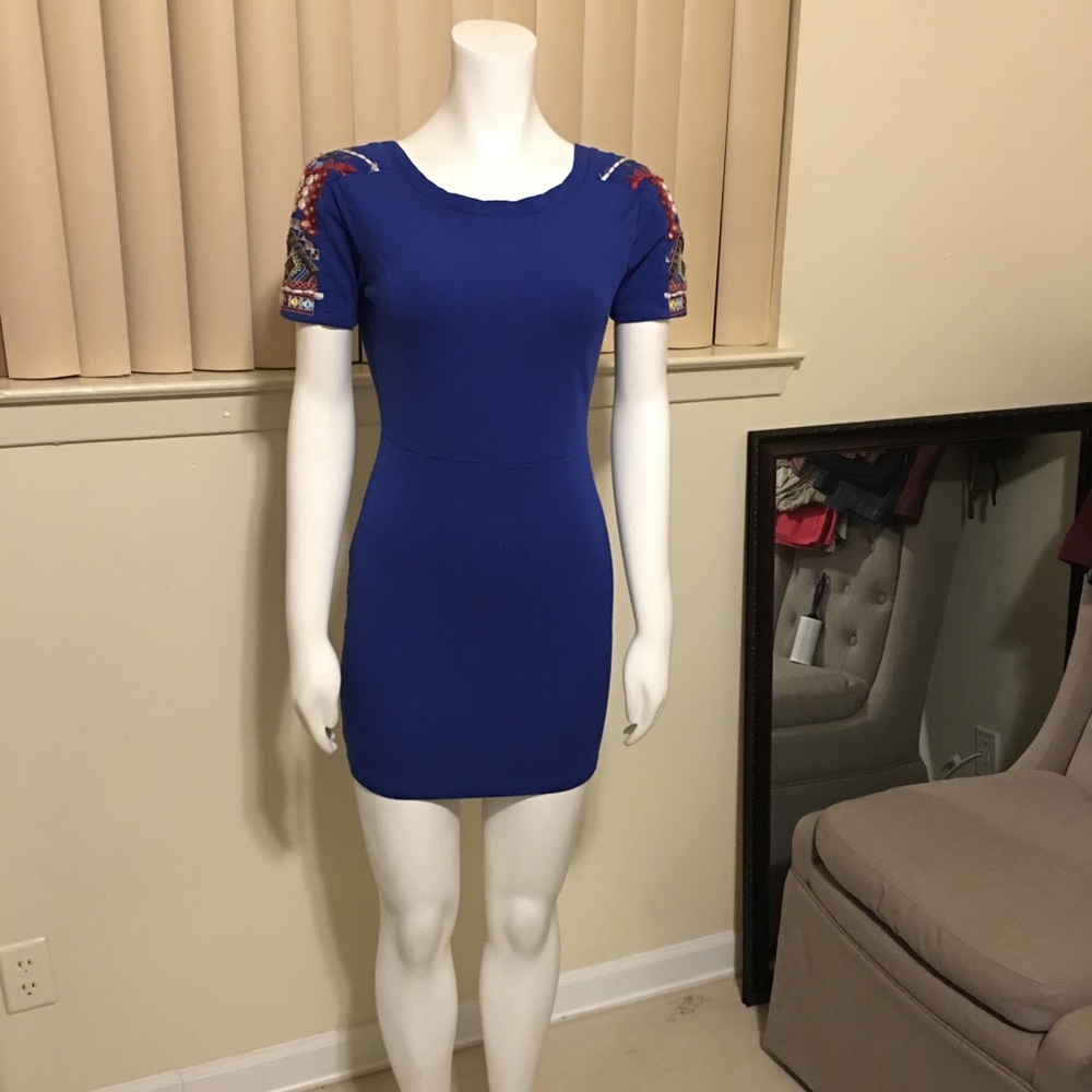 Chelsea & Violet Tribal Embellished Sleeve Dress